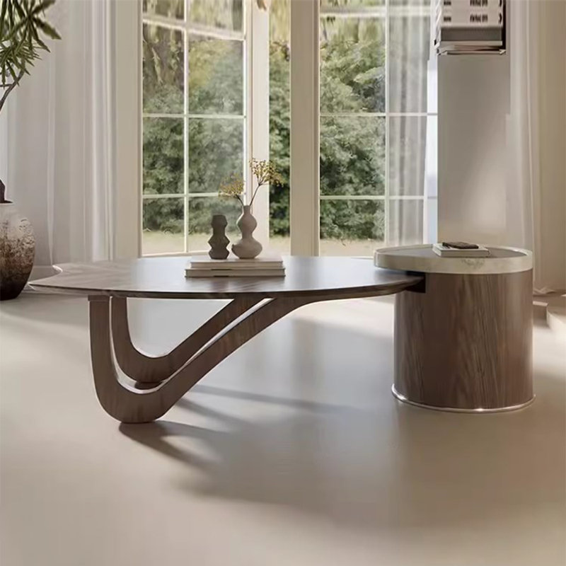 Shaped Leaf Design End Table Coffee Table